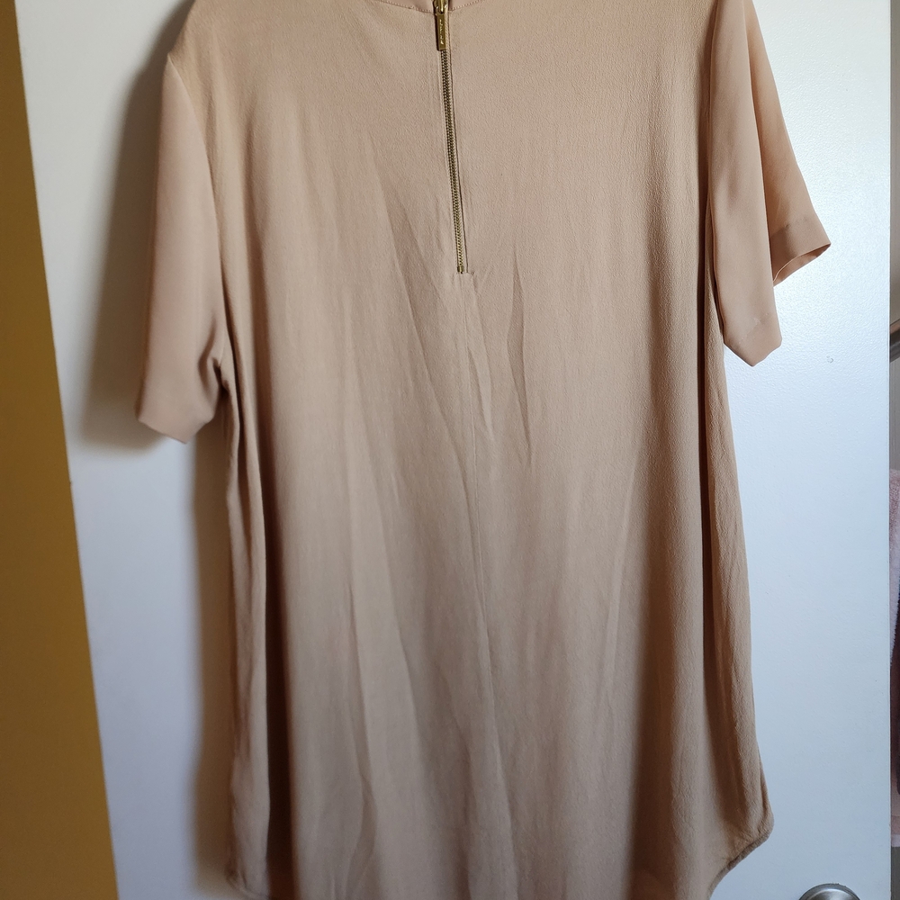 Michael Kors Tan Women's Flowy TUNIC EUC SZ 14 100% Viscose - Picture 4 of 5